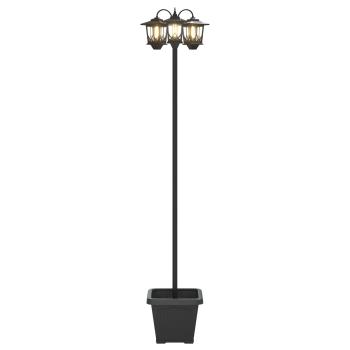 3-Kopf Laternenpfahl Schwarz 32 x 32 x 188 cm Aluminium und ABS