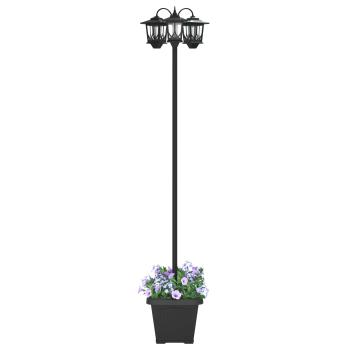 3-Kopf Laternenpfahl Schwarz 32 x 32 x 188 cm Aluminium und ABS