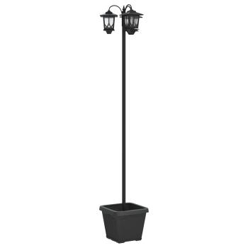 3-Kopf Laternenpfahl Schwarz 32 x 32 x 188 cm Aluminium und ABS