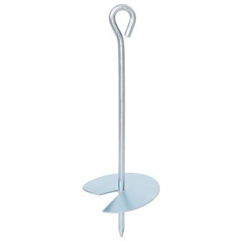 ARDEBO.de - Erdanker 2 Stk. Ø10 x 30 cm Galvanisiertes Metall Silber