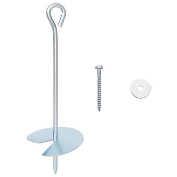 Erdanker 10 Stk. Ø10 x 30 cm Galvanisiertes Metall Silber