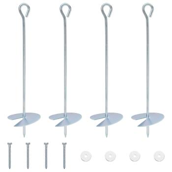 Erdanker 4 Stk. Ø10 x 40 cm Galvanisiertes Metall Silber