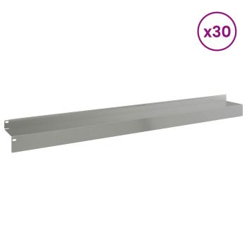 Raseneinfassung 30 stk. 100 x 10 x 8 cm Stahl Silber