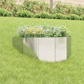 ARDEBO.de - Raseneinfassung 100 x 45 cm Stahl Silber
