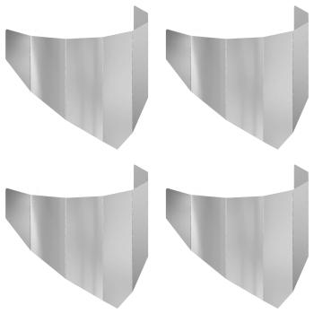 Raseneinfassung 4 stk. 100 x 45 cm Stahl Silber