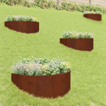 ARDEBO.de - Raseneinfassung 4 stk. 100 x 45 cm Stahl Rostig