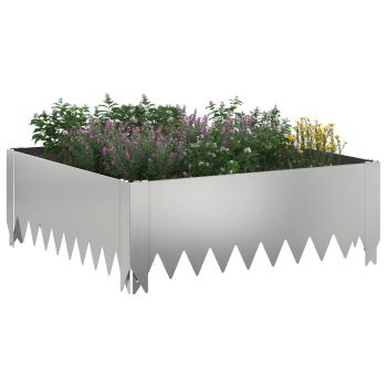 Raseneinfassung 60 x 60 x 20 cm Stahl Silber