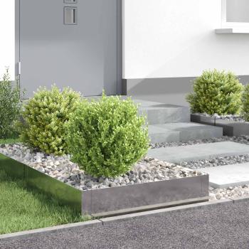 ARDEBO.de - Raseneinfassung 4 stk. 60 x 60 x 20 cm Stahl Silber