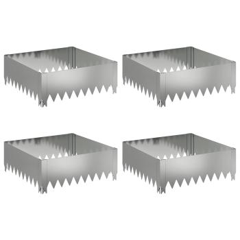Raseneinfassung 4 stk. 60 x 60 x 20 cm Stahl Silber