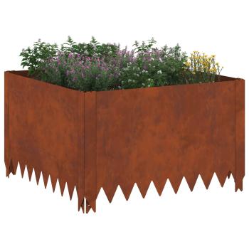 Raseneinfassung 4 stk. 60 x 60 x 35 cm Stahl Rostig
