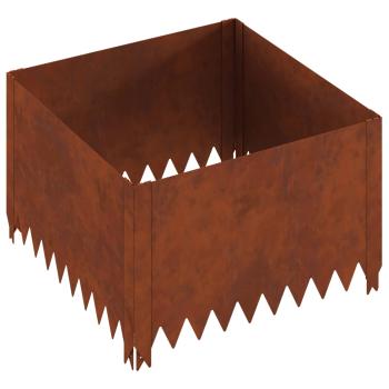 Raseneinfassung 4 stk. 60 x 60 x 35 cm Stahl Rostig