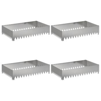 Raseneinfassung 4 stk. 100 x 60 x 20 cm Stahl Silber