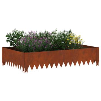 Raseneinfassung 4 stk. 100 x 60 x 20 cm Stahl Rostig