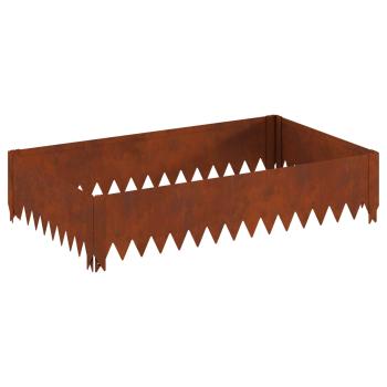 Raseneinfassung 4 stk. 100 x 60 x 20 cm Stahl Rostig