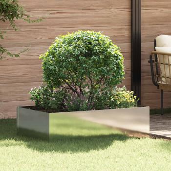 ARDEBO.de - Raseneinfassung 100 x 60 x 35 cm Stahl Silber