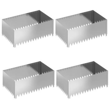 Raseneinfassung 4 stk. 100 x 60 x 35 cm Stahl Silber