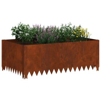 Raseneinfassung 4 stk. 100 x 60 x 35 cm Stahl Rostig