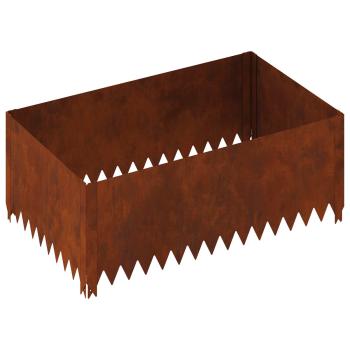 Raseneinfassung 4 stk. 100 x 60 x 35 cm Stahl Rostig