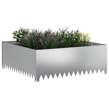 Raseneinfassung 100 x 100 x 35 cm Stahl Silber