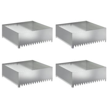 Raseneinfassung 4 stk. 100 x 100 x 35 cm Stahl Silber