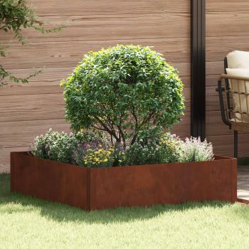 ARDEBO.de - Raseneinfassung 100 x 100 x 35 cm Stahl Rostig