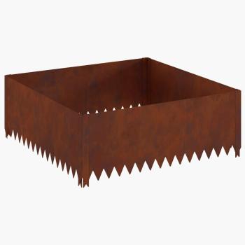 Raseneinfassung 100 x 100 x 35 cm Stahl Rostig