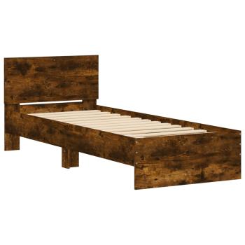 Bettgestell mit Kopfteil Räuchereiche Holzwerkstoff