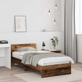 ARDEBO.de - Bettgestell mit Kopfteil mit Kopfteil Altholz Holzwerkstoff
