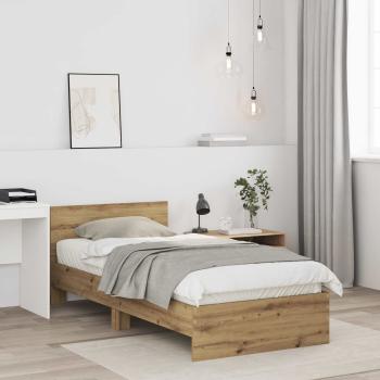 ARDEBO.de - Bettgestell mit Kopfteil Artisan-Eiche Holzwerkstoff