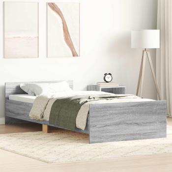 ARDEBO.de - Bettrahmen Grau Sonoma 80 x 200 cm Holzwerkstoff
