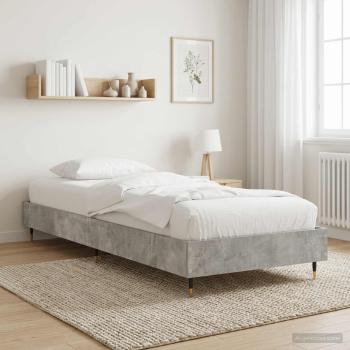 ARDEBO.de - Bettrahmen Betongrau 80 x 200 cm Holzwerkstoff