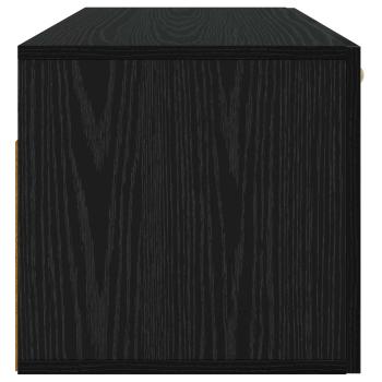 Wandschrank Wandhalterung Schwarz Eichen-Optik Holzwerkstoff