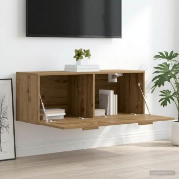 Wandschrank 100 x 36,5 x 35 cm Holzwerkstoff Artisan-Eiche