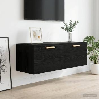 ARDEBO.de - Wandschrank Schwarz Eichen-Optik 100 x 36,5 x 35 cm