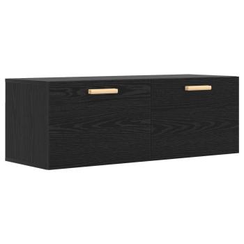 Wandschrank Schwarz Eichen-Optik 100 x 36,5 x 35 cm