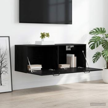 ARDEBO.de - Wandschrank Schwarz Eichen-Optik 100 x 36,5 x 35 cm