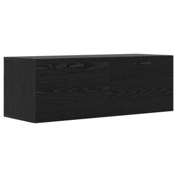 Wandschrank Schwarz Eichen-Optik 100 x 36,5 x 35 cm