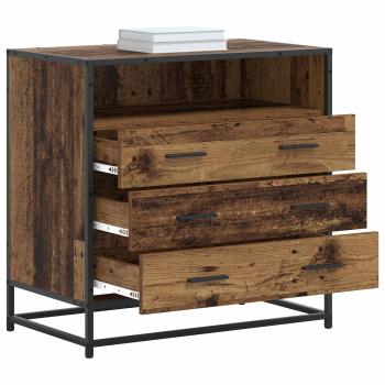 Schubladenschrank 3-Schublade Altholz 70 x 41 x 70 cm