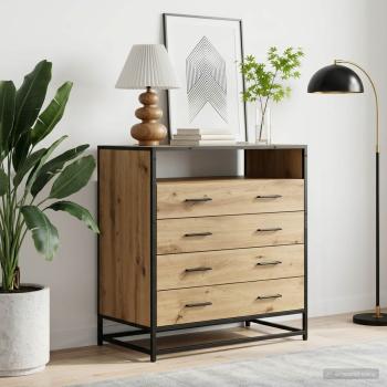 ARDEBO.de - Schubladenschrank 4-Schublade Artisan-Eiche 70 x 41 x 83,5 cm