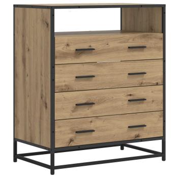 Schubladenschrank 4-Schublade Artisan-Eiche 70 x 41 x 83,5 cm