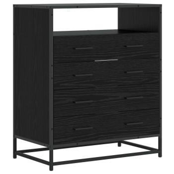 Schubladenschrank 4-Schublade Schwarz Eichen-Optik