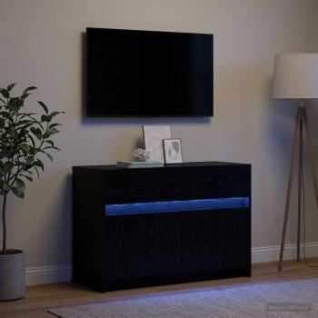 ARDEBO.de - TV-Schränk 91 x 34 x 61 cm Schwarze Eiche Holzwerkstoff