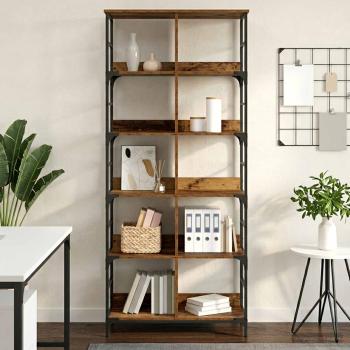 ARDEBO.de - Regal 4 Ebenen 78,5 x 33 x 188,5 cm Metall PB Altholz
