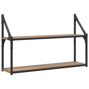 Wandregal Wandhalterung Artisan-Eiche 80 x 21 x 51 cm Metall PB