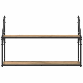 Wandregal Wandhalterung Artisan-Eiche 80 x 21 x 51 cm Metall PB