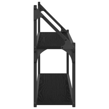 Wandregal Wandhalterung Schwarz Eichen-Optik 80 x 21 x 51 cm