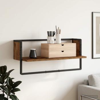 ARDEBO.de - Wandregal Wandhalterung Altholz 65 x 25 x 30 cm Metall PB