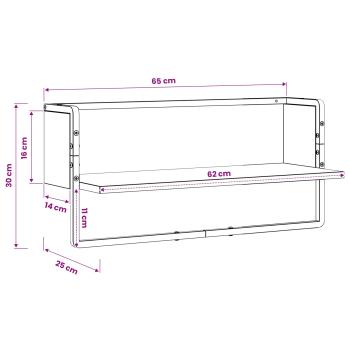 Wandregal Wandhalterung Altholz 65 x 25 x 30 cm Metall PB