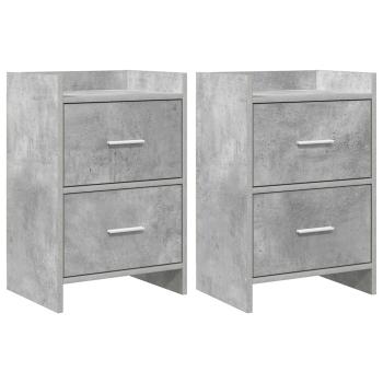 Nachttische 2 stk. Betongrau 40 x 30 x 60 cm Holzwerkstoff