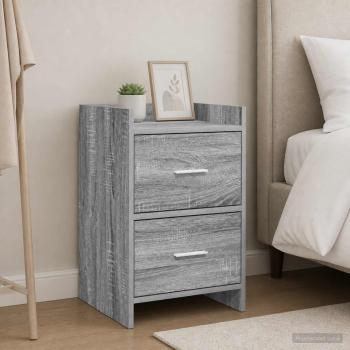 ARDEBO.de - Nachttische Grau Sonoma 40 x 30 x 60 cm Holzwerkstoff